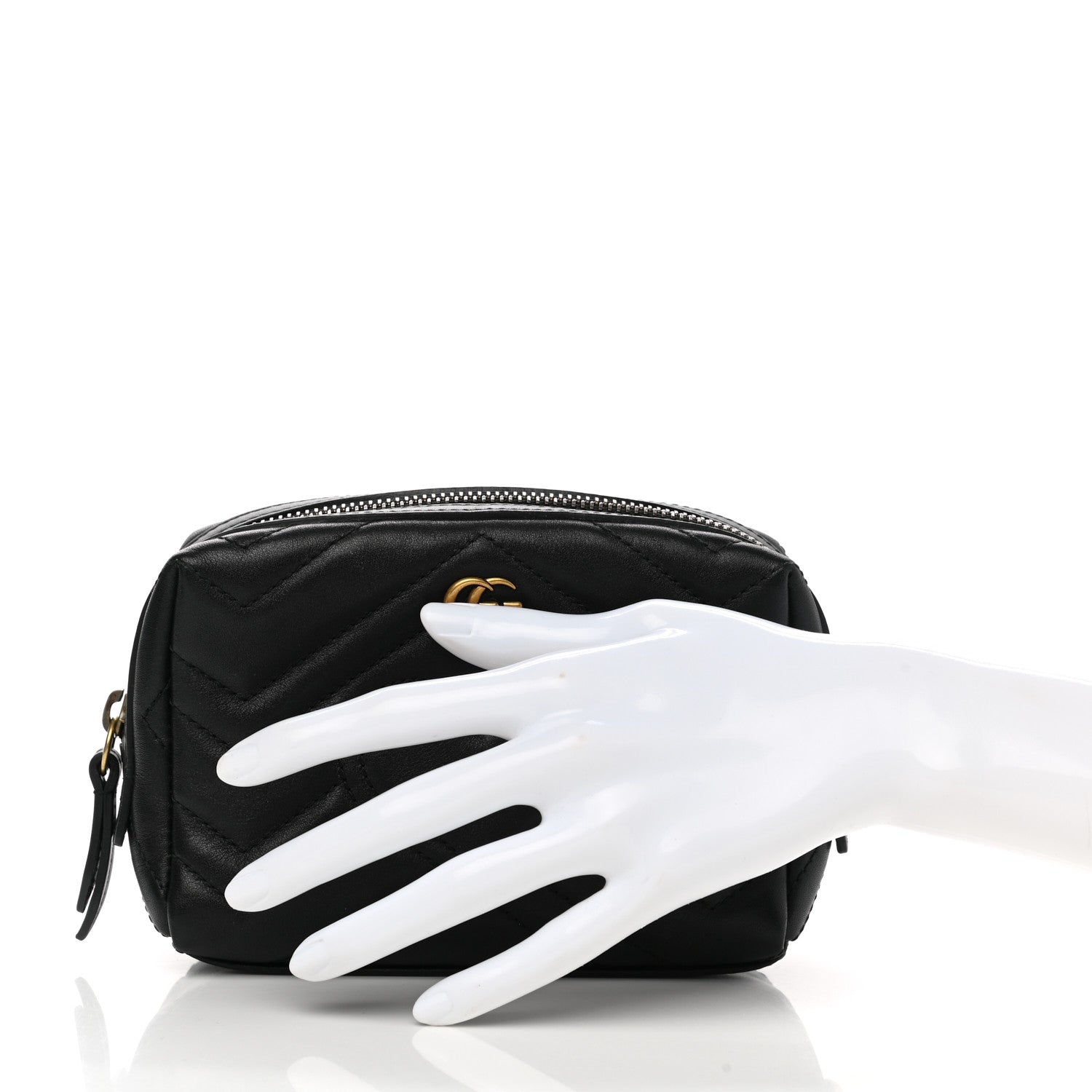 Gucci Calfskin Matelasse GG Marmont Cosmetic Case Black 2 of 8