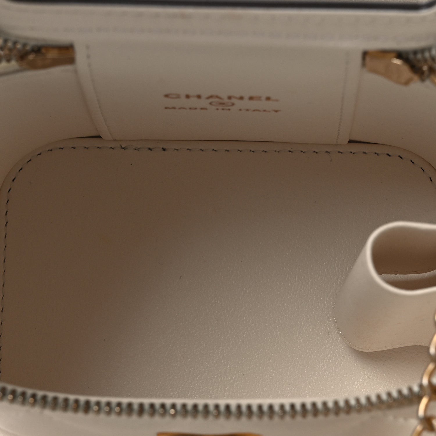 Chanel Lambskin Quilted Mini Vanity Case With Chain White 4 of 12