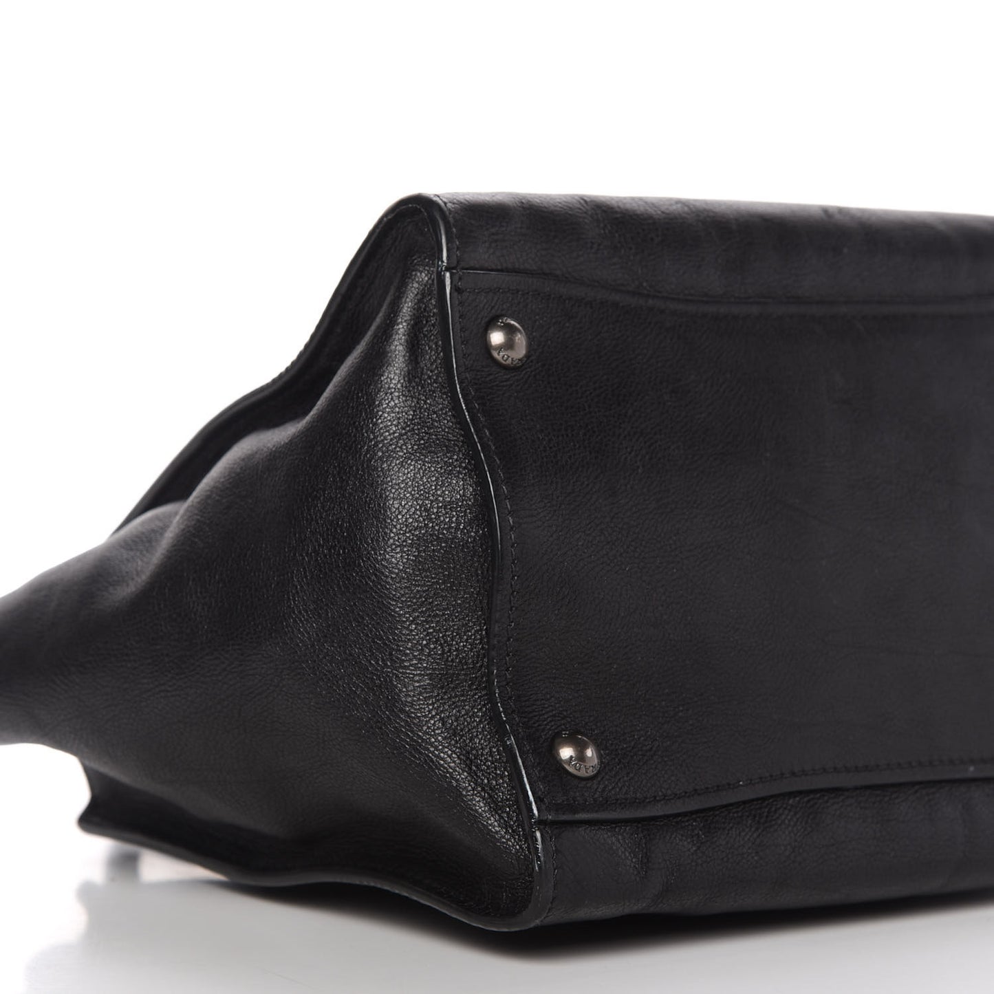 Glace Calf Twin Pocket Tote Black