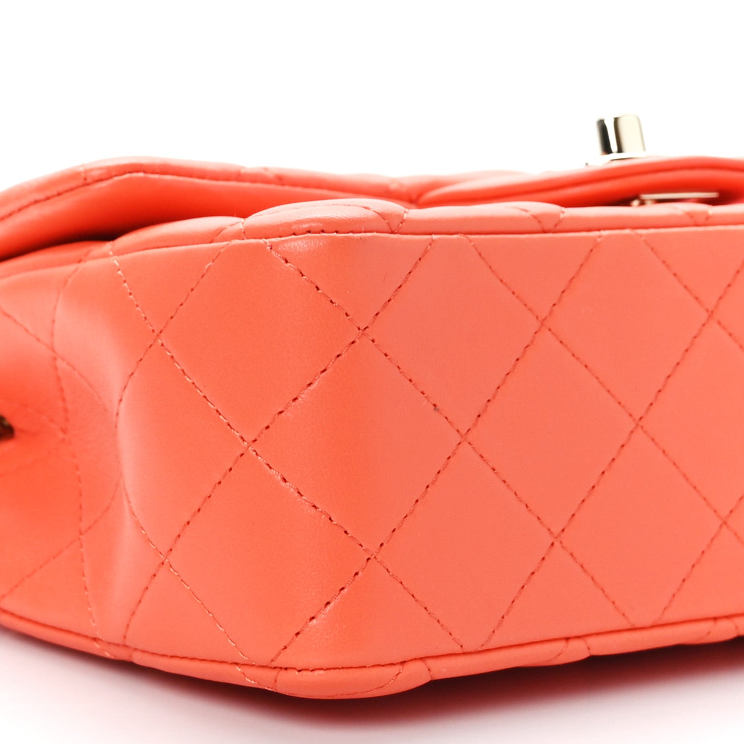 Chanel Lambskin Quilted Mini Rectangular Flap Coral 8 of 9