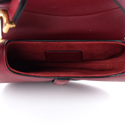 Christian Dior Grained Calfskin Mini Saddle Bag Red 5 of 10