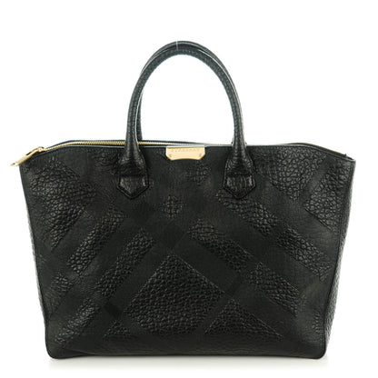 Burberry Heritage Grain Check Embossed Medium Dewsbury Tote Black 1 of 8
