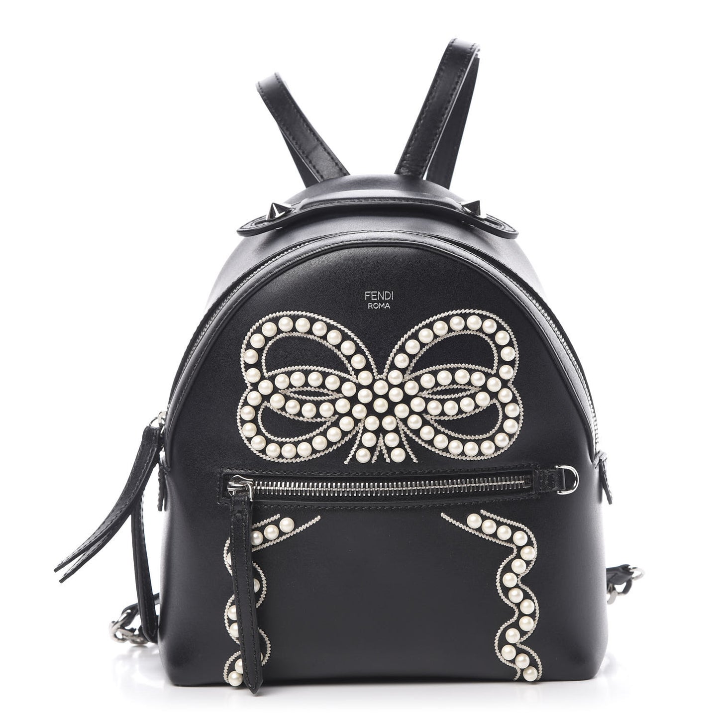 Vitello Liberty Pearl Romantic Bow Mini Backpack Black