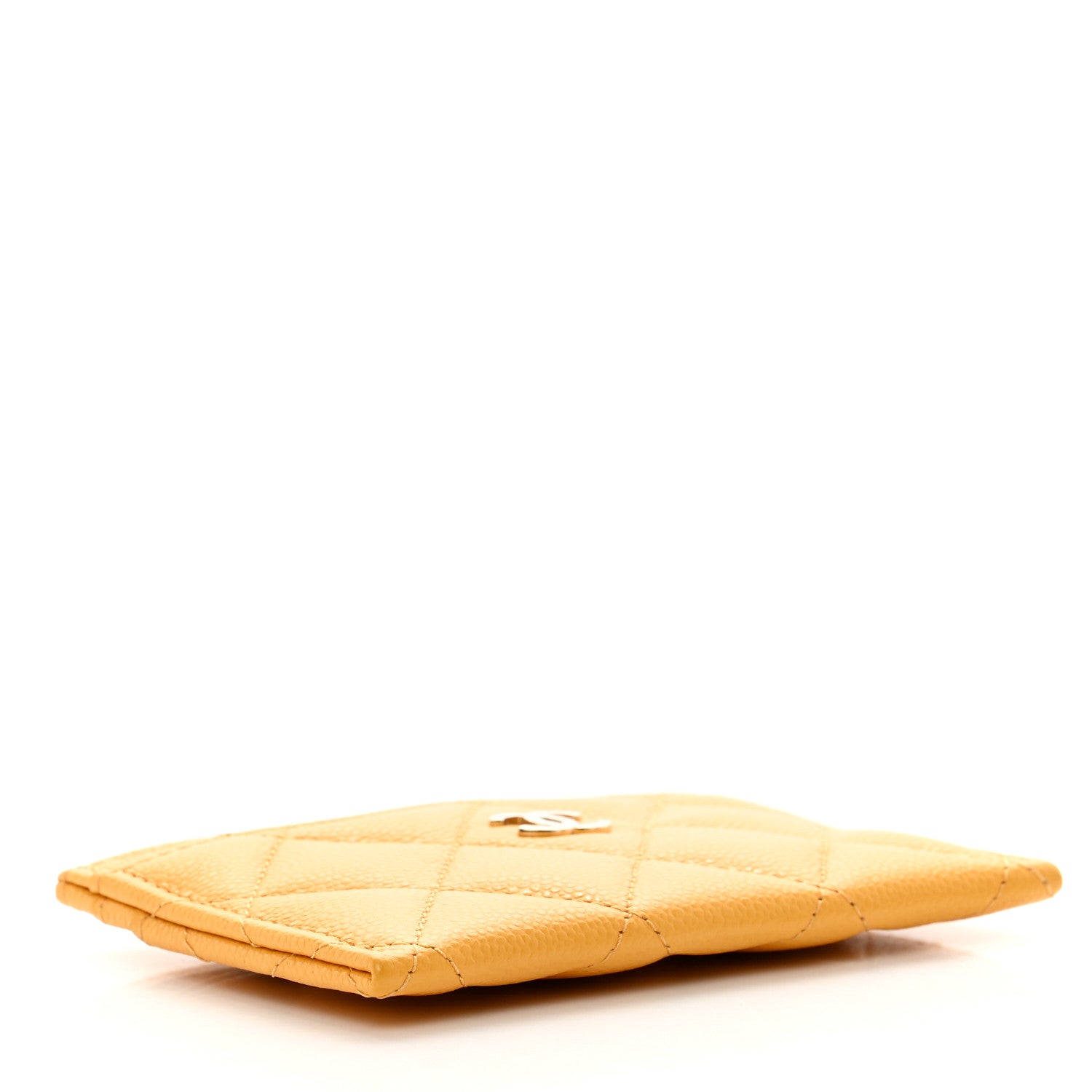 Chanel Caviar Quilted Card Holder Yellow 4 of 9