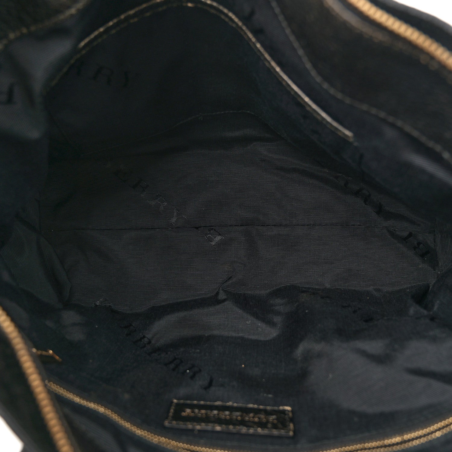 Burberry Gradient Metallic Signature Grain Medium Dewsbury Tote Black Gold 5 of 12