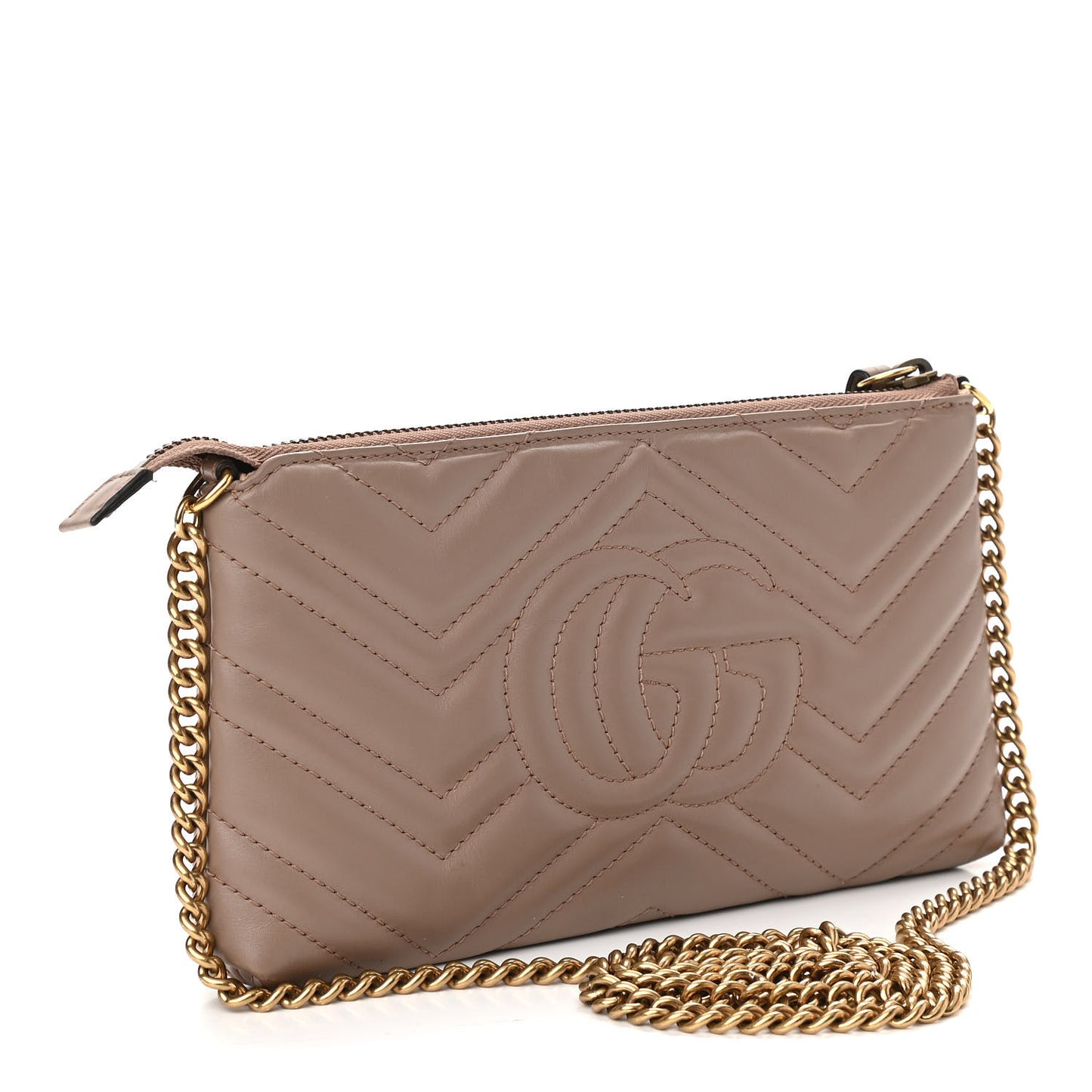 Calfskin Matelasse Mini GG Marmont Chain Bag Porcelain Rose