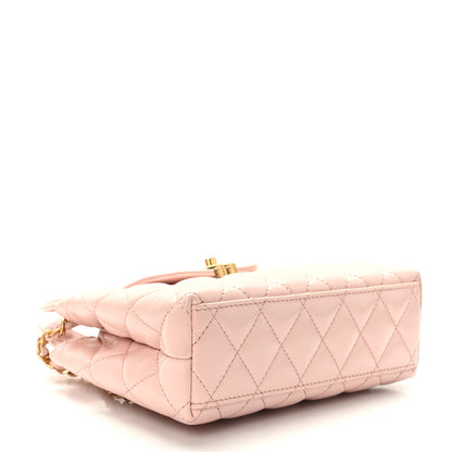 Chanel Shiny Aged Calfskin Quilted Nano Kelly Shopper Light Pink 4 of 9