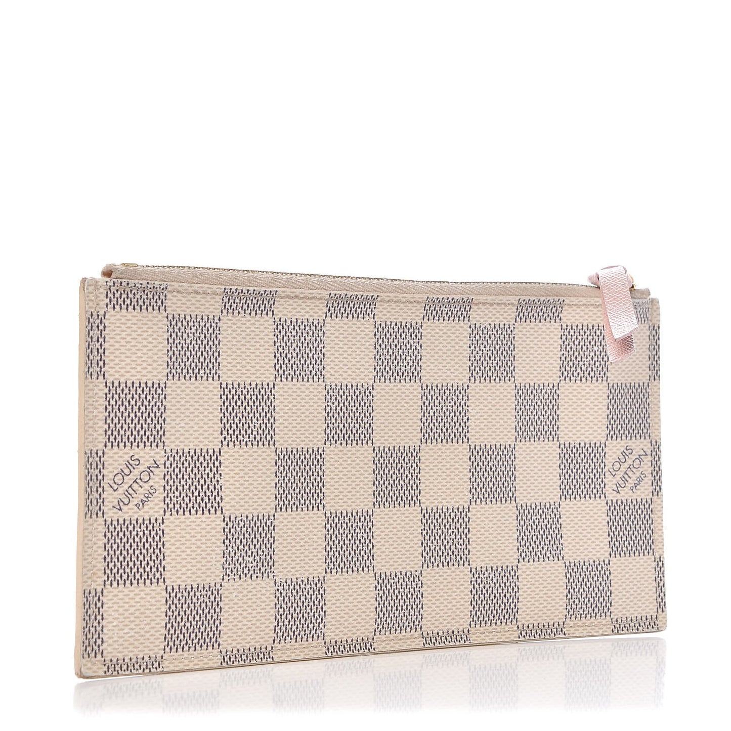 Damier Azur Felicie Chain Wallet Zippered Insert Rose Ballerine