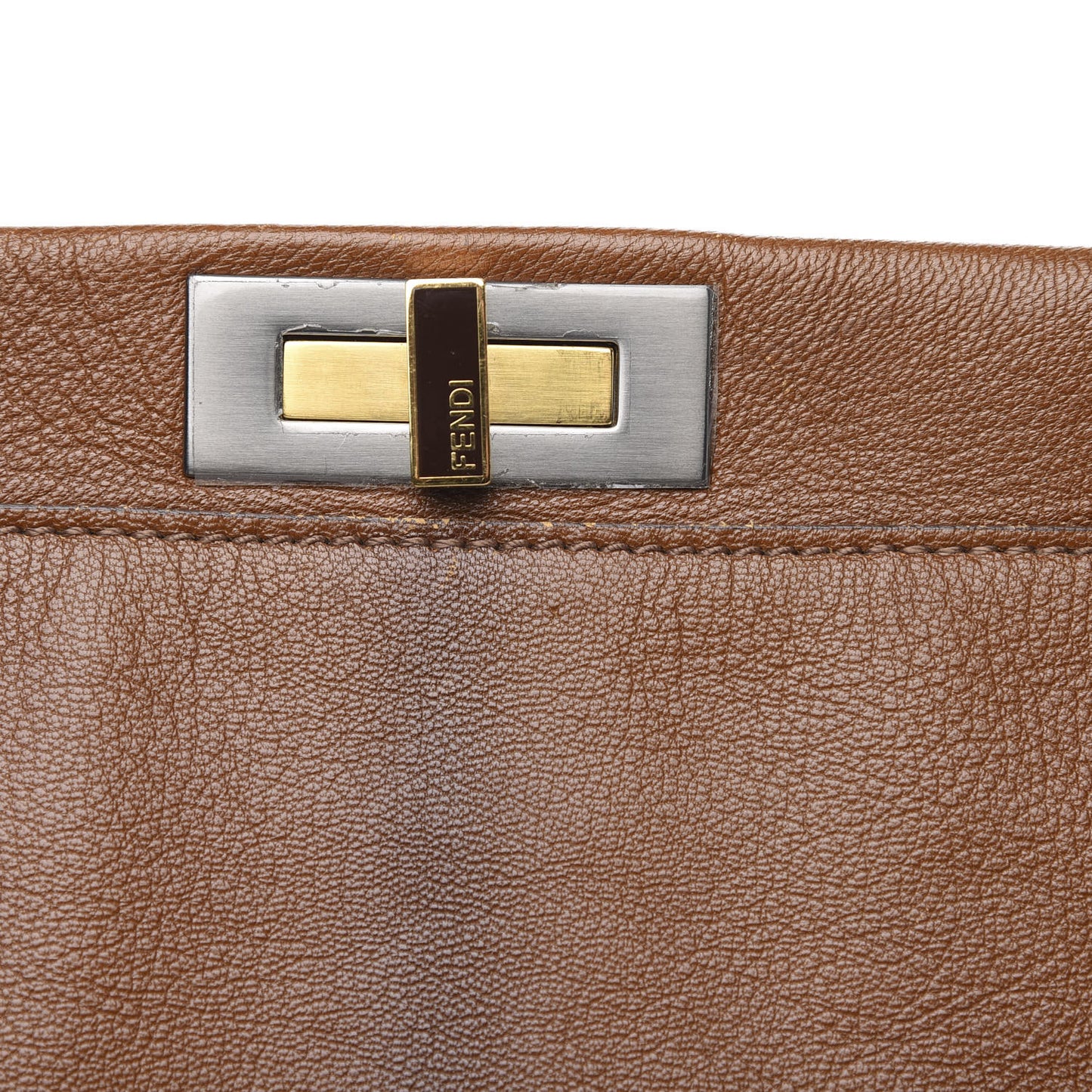 Goatskin Zucca Large Peekaboo Iconic Satchel Cuoio Tobacco Moro