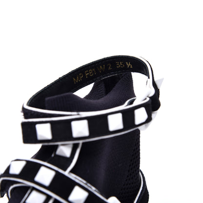 Valentino Garavani Body Tech Knit Free Rockstud Sock High Top Sneakers 35.5 Black White 8 of 9