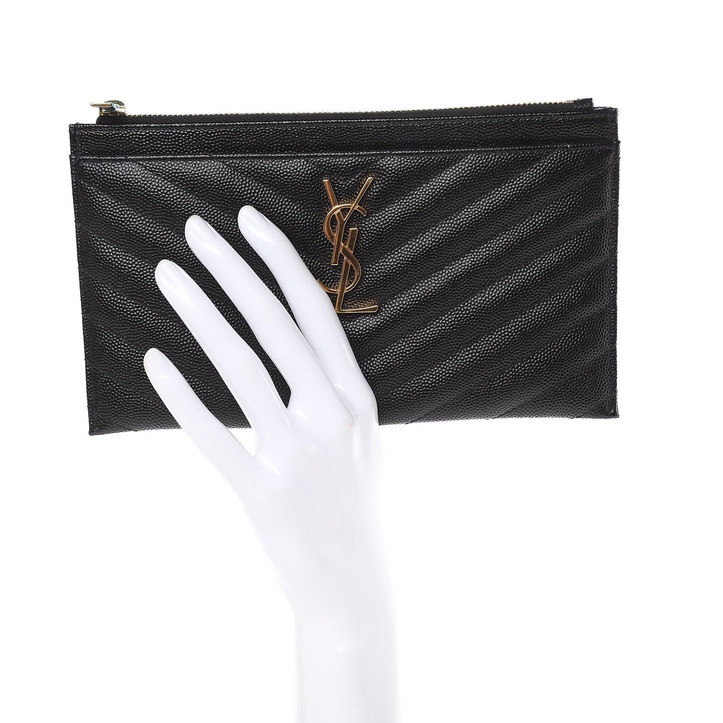 Grain De Poudre Chevron Monogram Bill Pouch Black