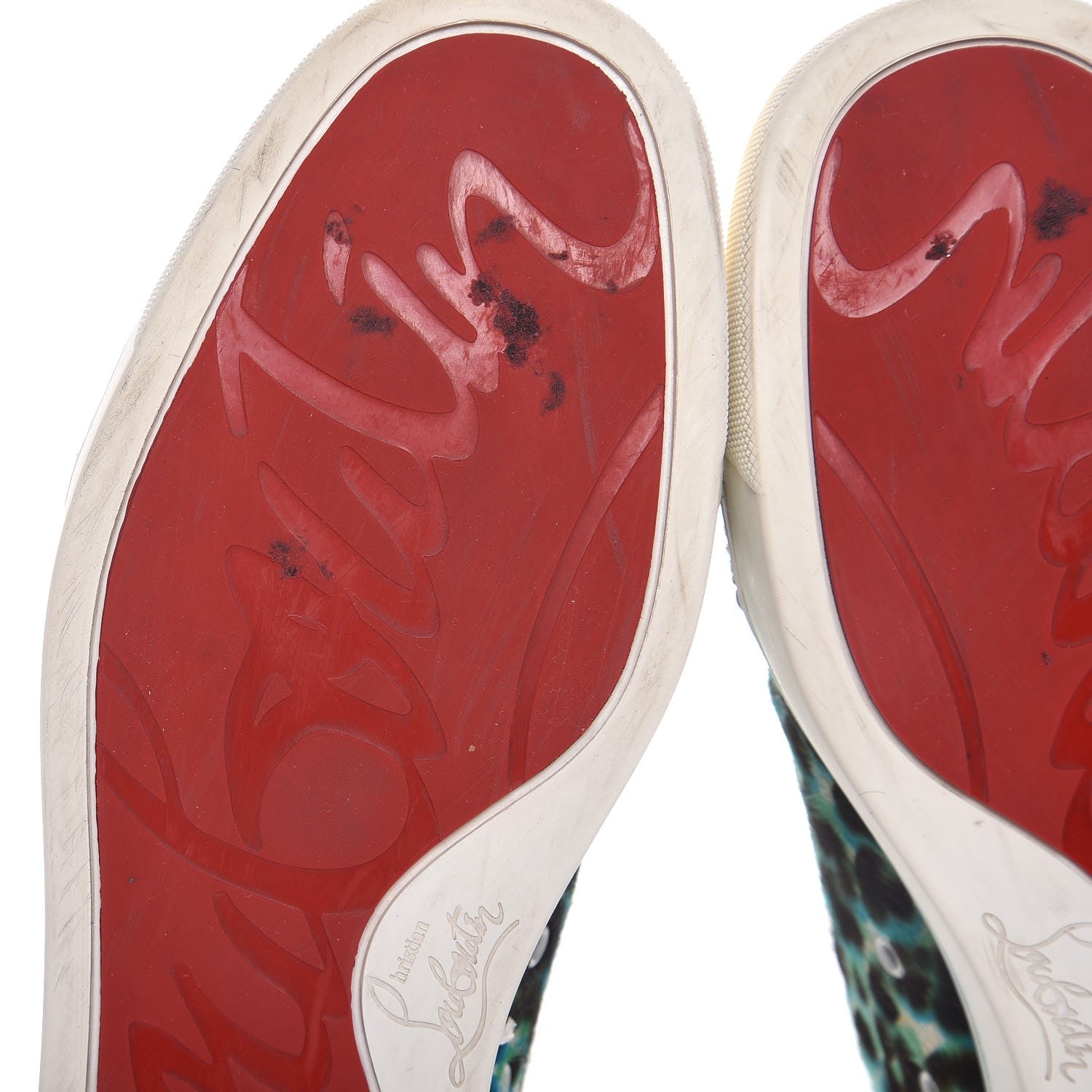 Christian Louboutin Calf Hair Leopard Print Louis Junior Spikes Flat Sneakers 38 11 of 13