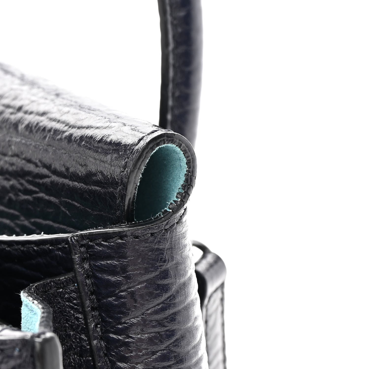 MCM Calfskin Studded Mini Milla Tote Blue 13 of 15