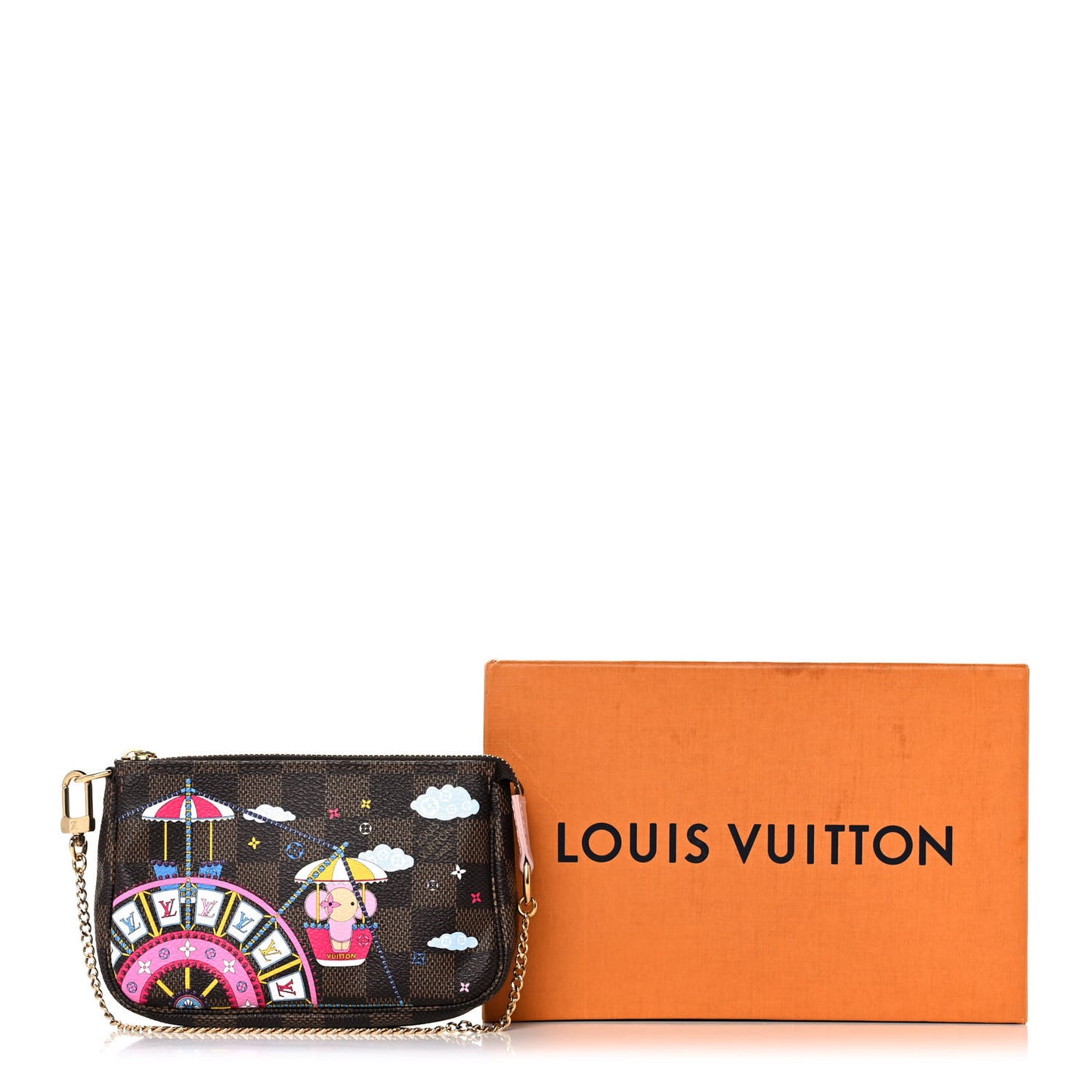 Damier Ebene 2020 Christmas Animation Big Wheel Mini Pochette Accessories Rose Ballerine