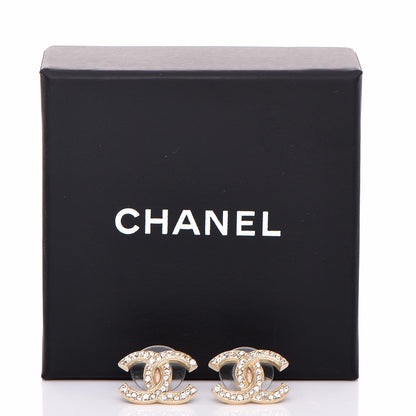Chanel Crystal CC Earrings Gold 6 of 6