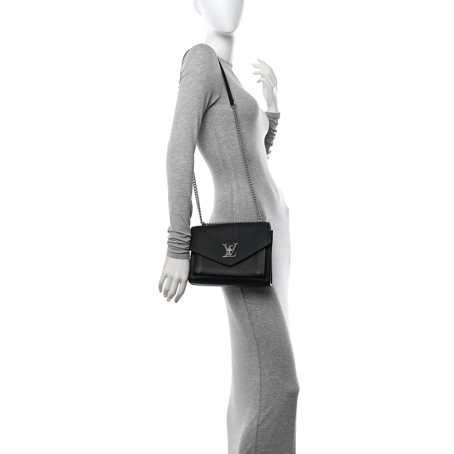 Soft Calfskin My Lockme Chain Bag BB Black