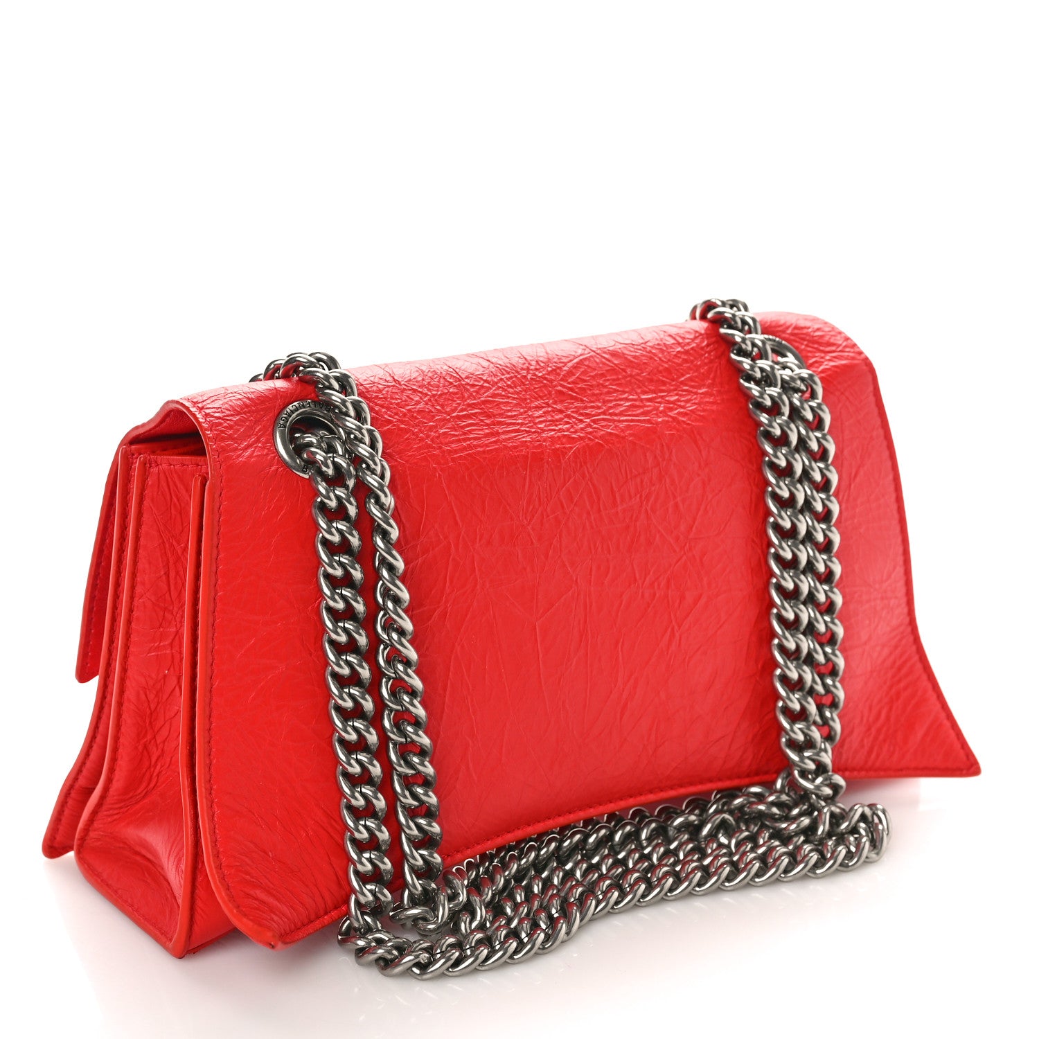 Balenciaga Arena Calfskin Small Crush Chain Bag Tomato Red 3 of 10