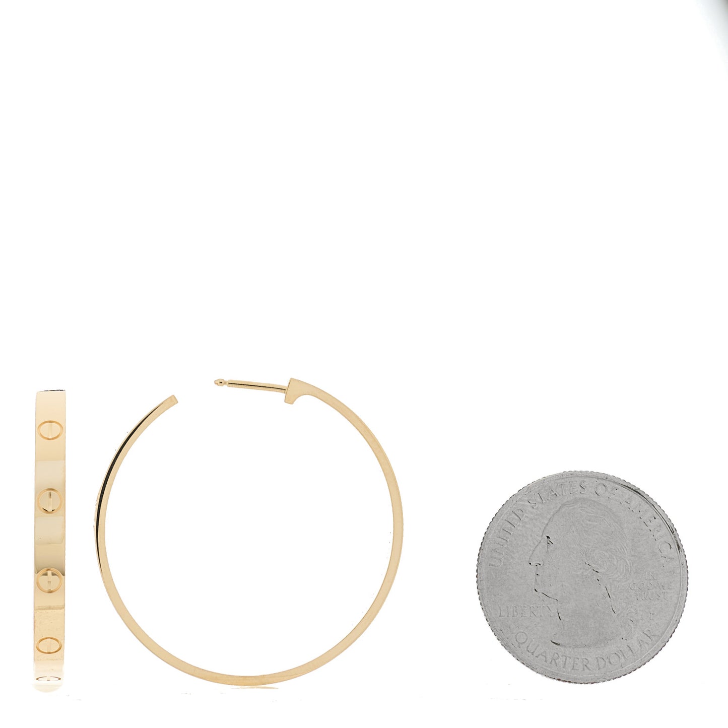 18K Yellow Gold Large LOVE Hoop Earrings