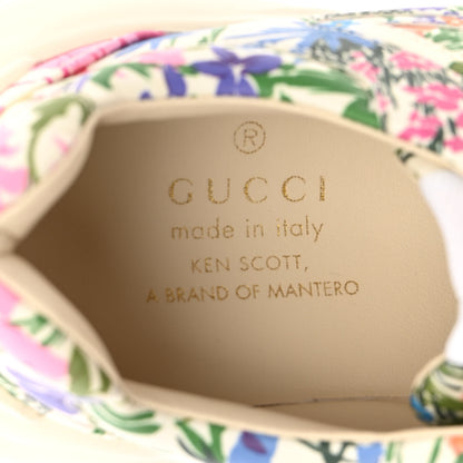 Gucci X KEN SCOTT Calfskin Floral Infinity Womens Rhyton Sneakers Mystic White 37.5 Ivory Pink Mystic White 7 of 13
