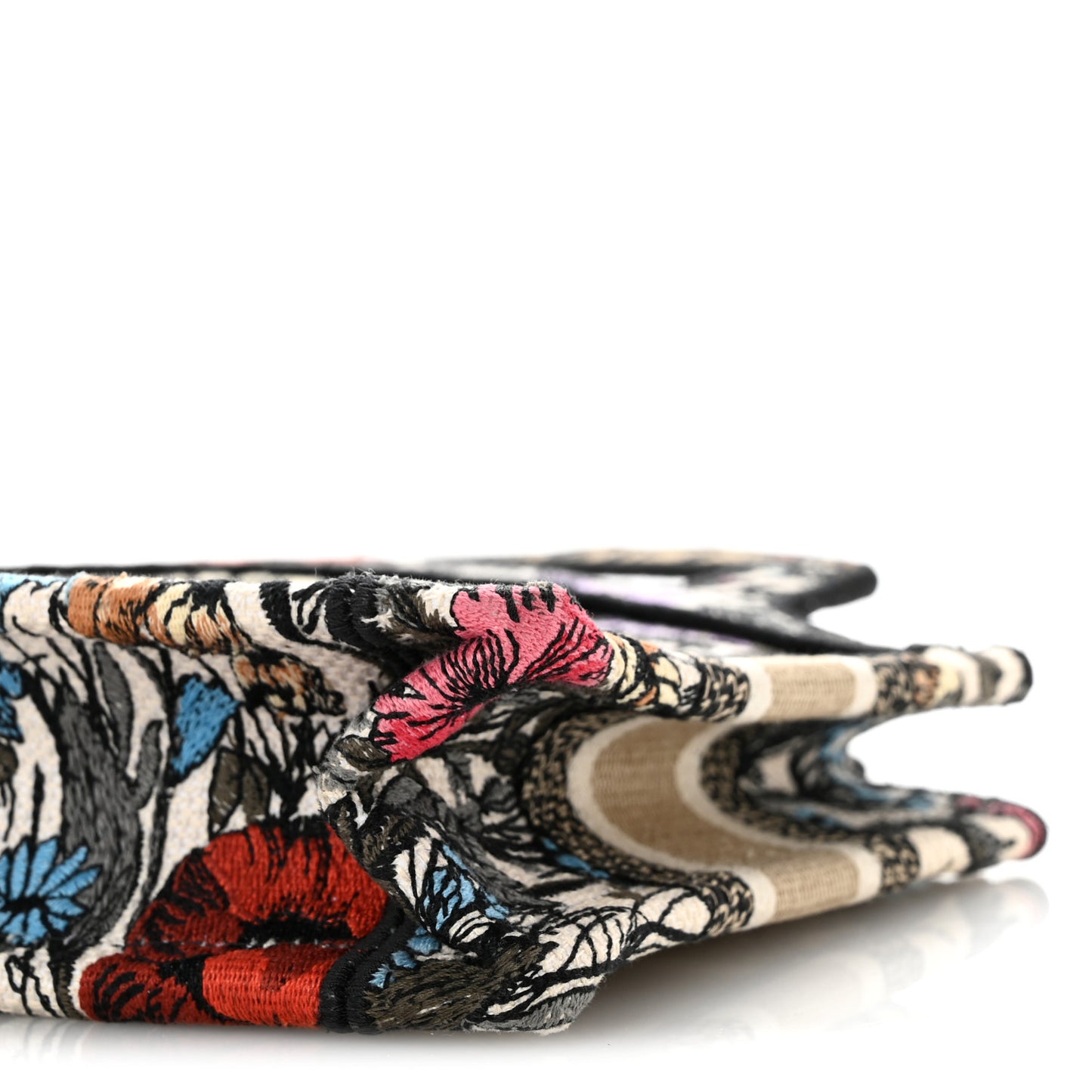 Canvas Embroidered Mille Fleurs Mini Book Tote Multicolor