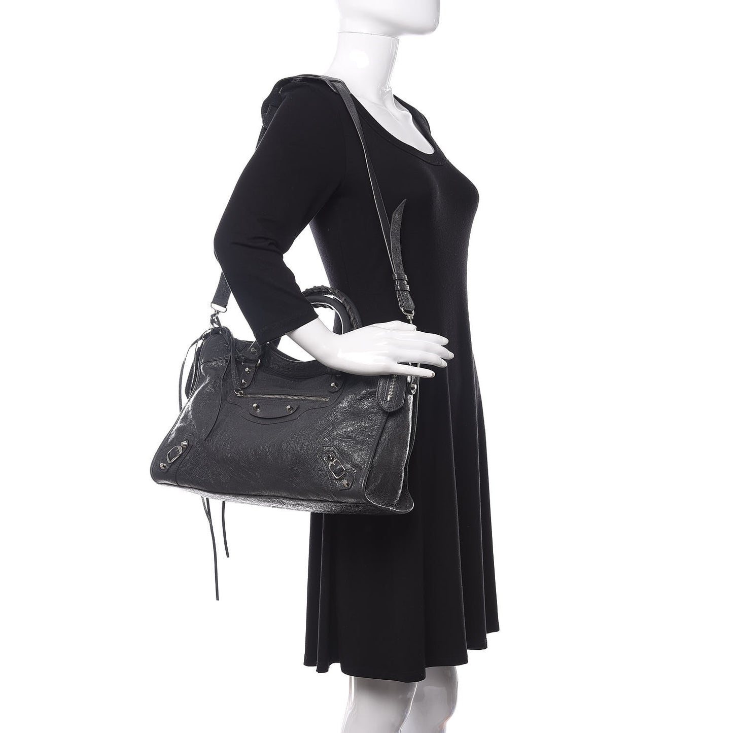 Agneau Classic Silver Hardware City Gris Fossile