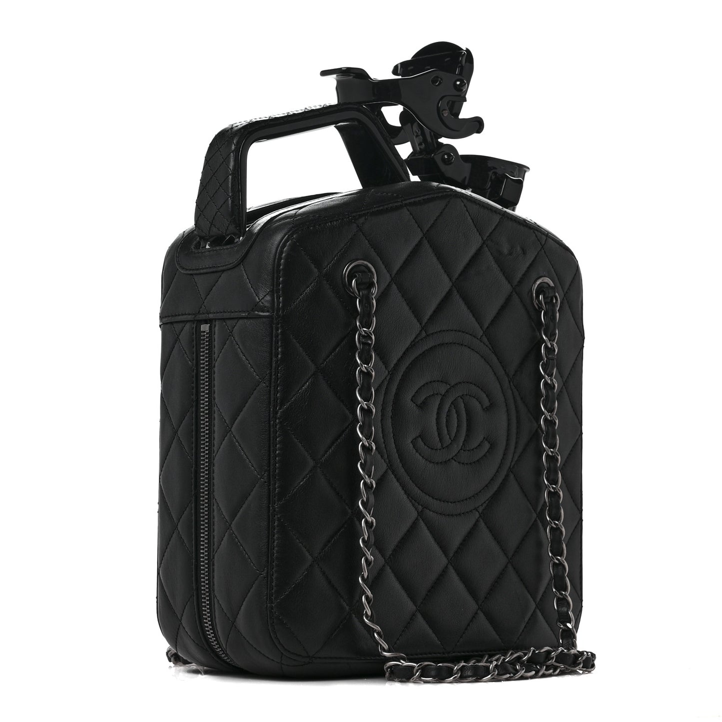 Lambskin Dubai by Night Gas Tank Bag Black