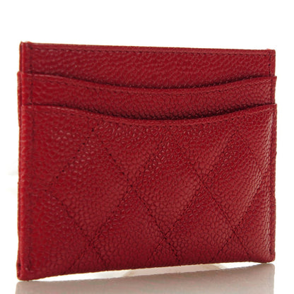 Chanel Caviar Quilted Card Holder Red 2 of 7