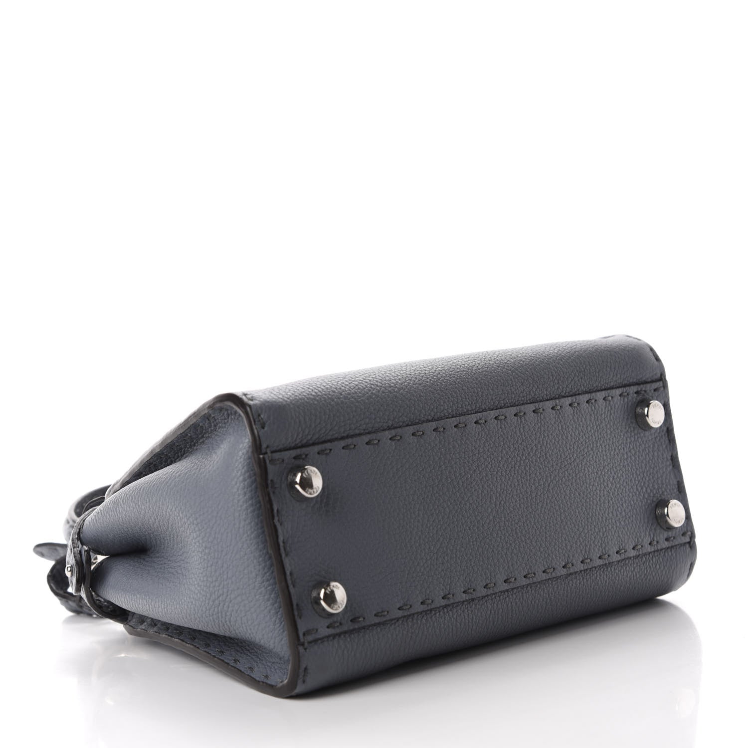 Fendi Calfskin Romano Selleria Bi-Color Mini Peekaboo Iconic Satchel Tempesta Bordeaux 4 of 11