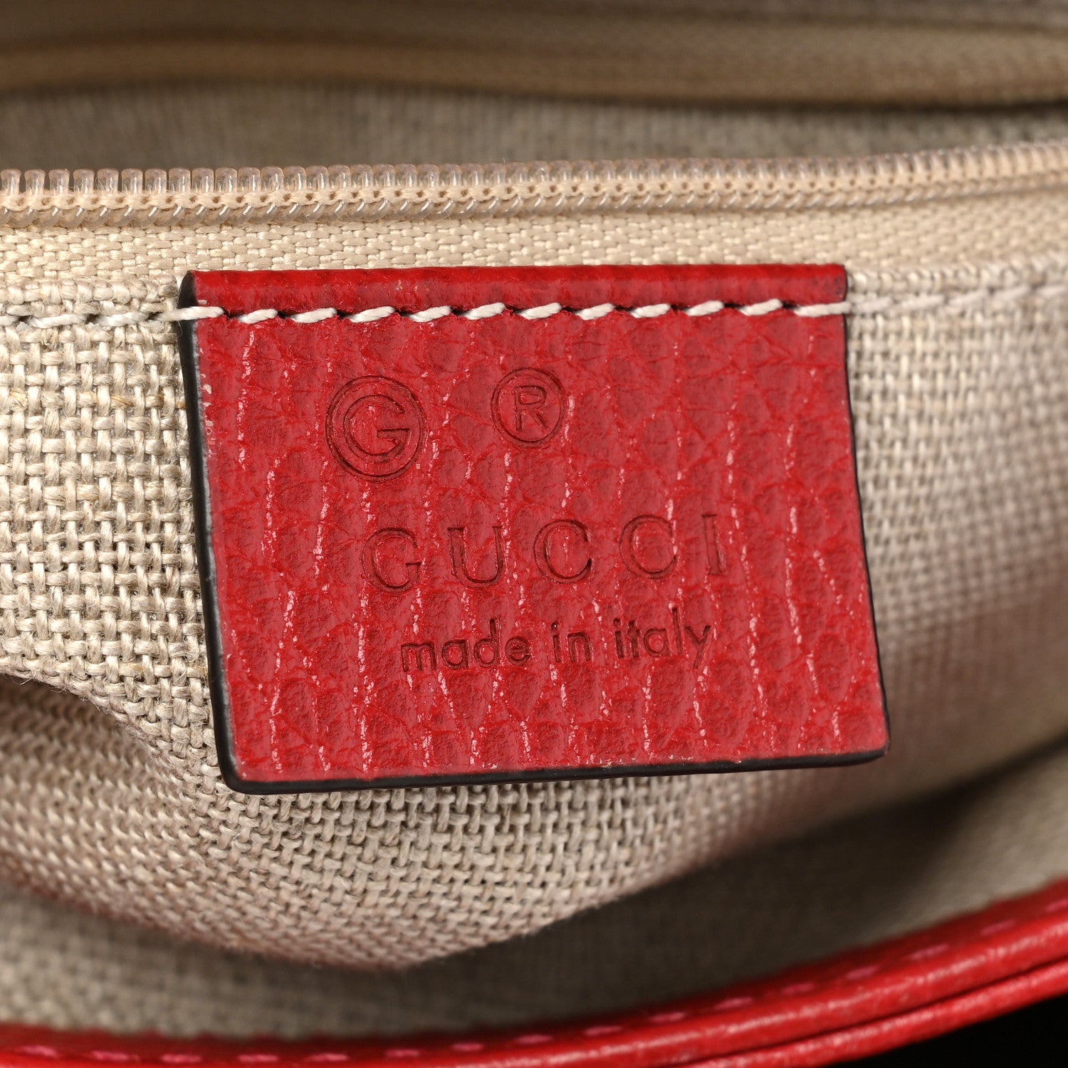 Gucci Dollar Calfskin Interlocking G Top Handle Shoulder Bag Red 7 of 15