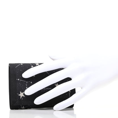 Saint Laurent Nylon Constellation Print Tiny Buffalo Wallet Black 2 of 6