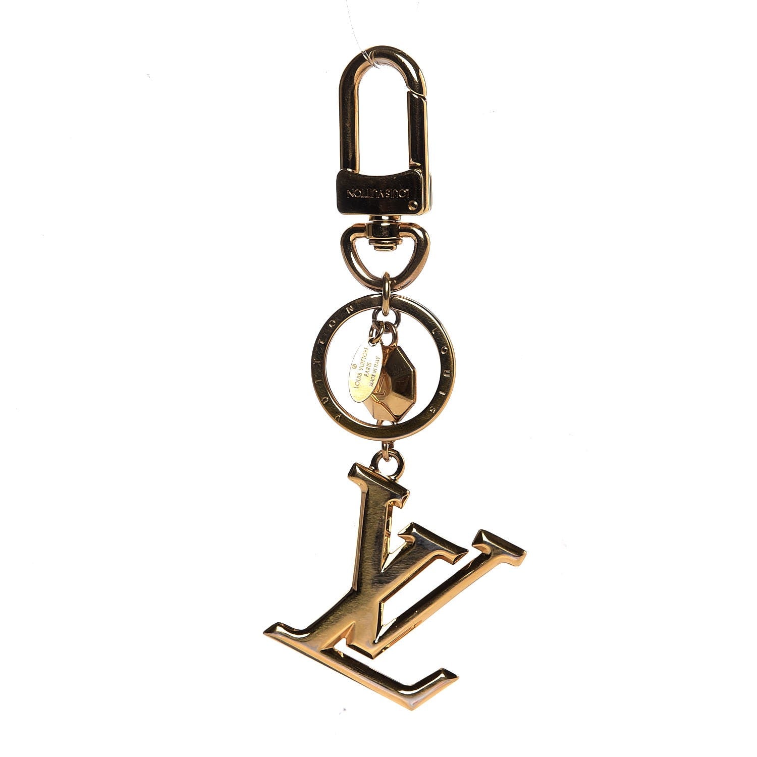 Louis Vuitton LV Facettes Bag Charm Key Holder Gold 1 of 7
