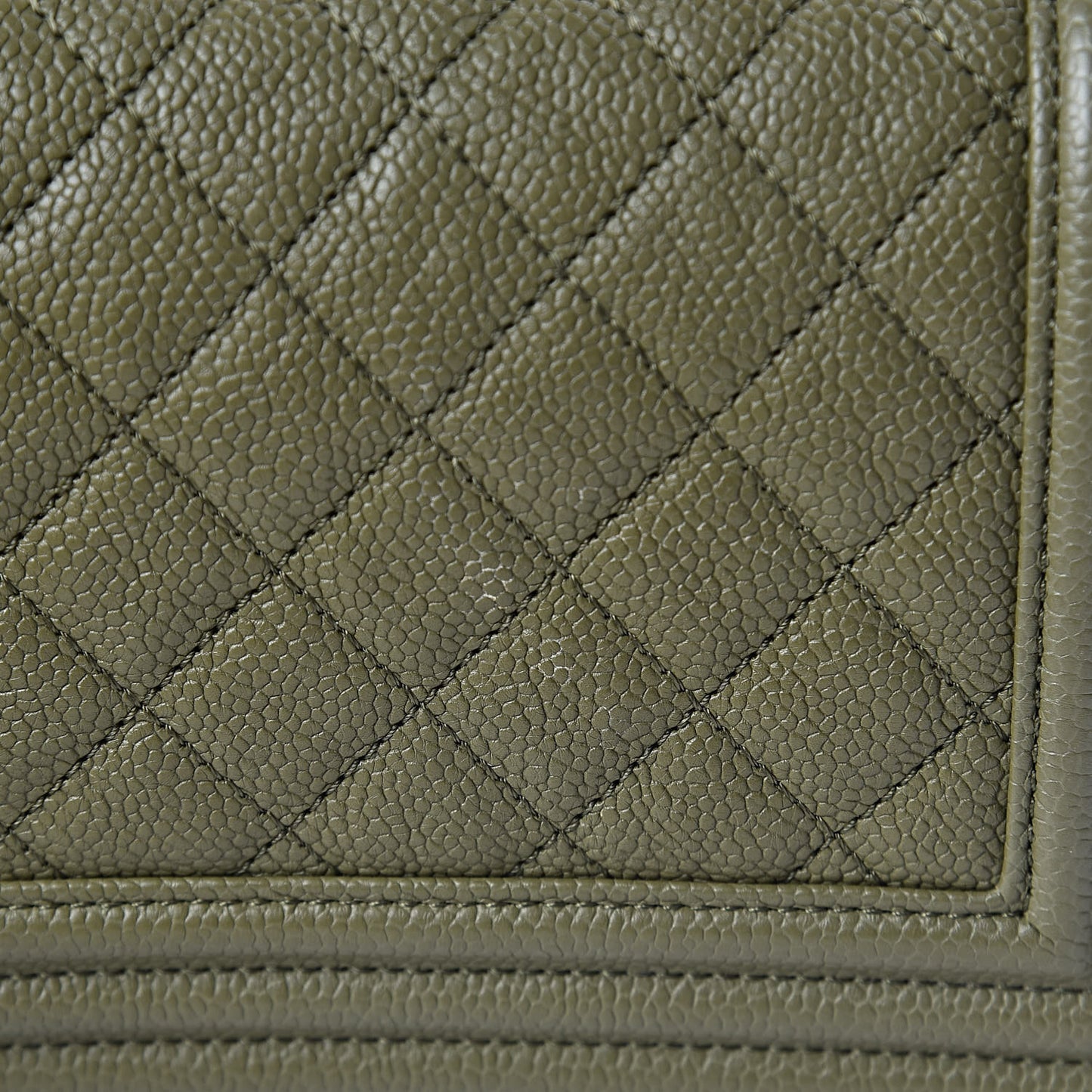 Caviar Quilted Small Boy Flap Khaki