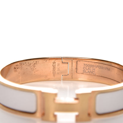 Hermes Enamel Narrow Clic Clac H Bracelet PM White 6 of 8