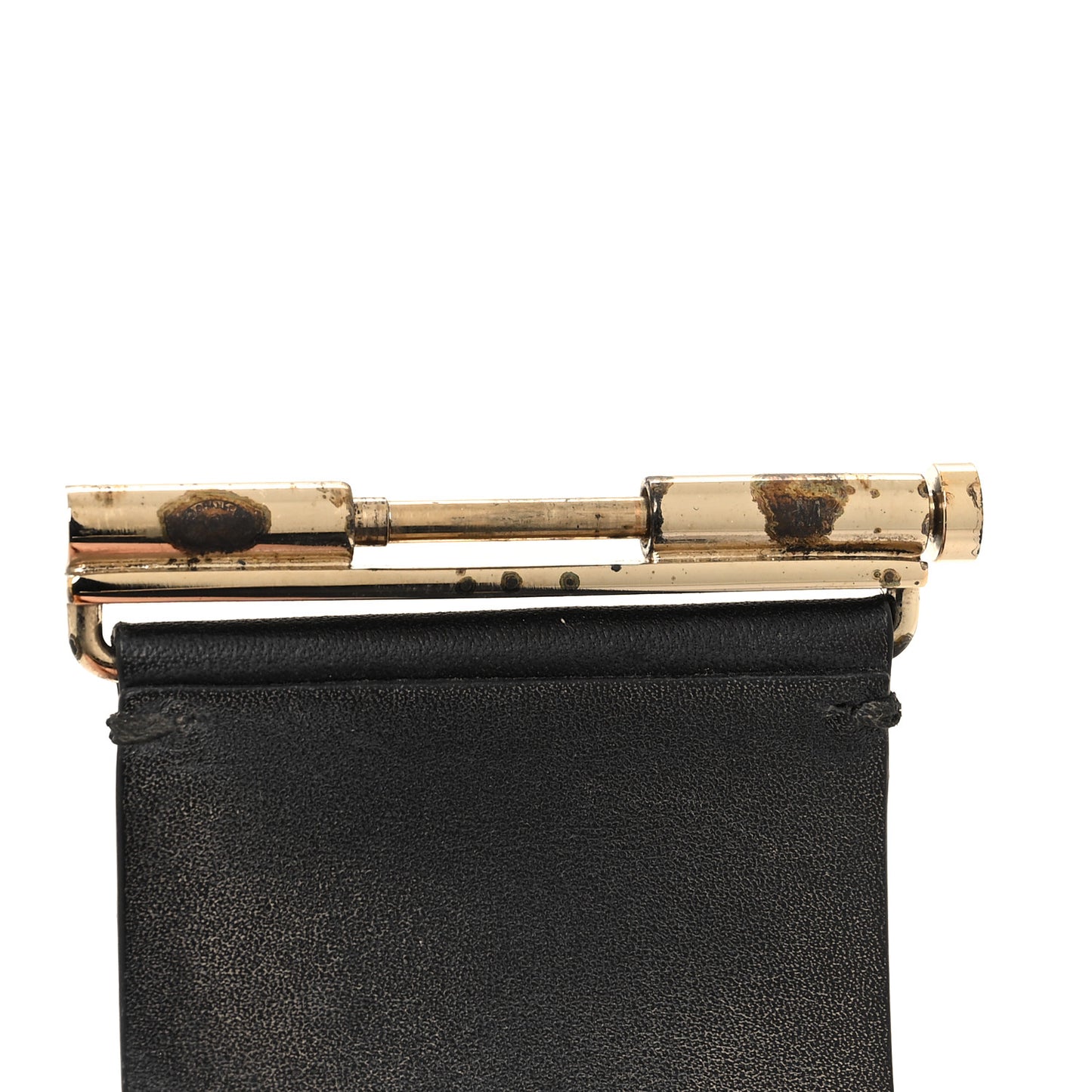 Calfskin Crystal Pearls Coronation Cuff Black