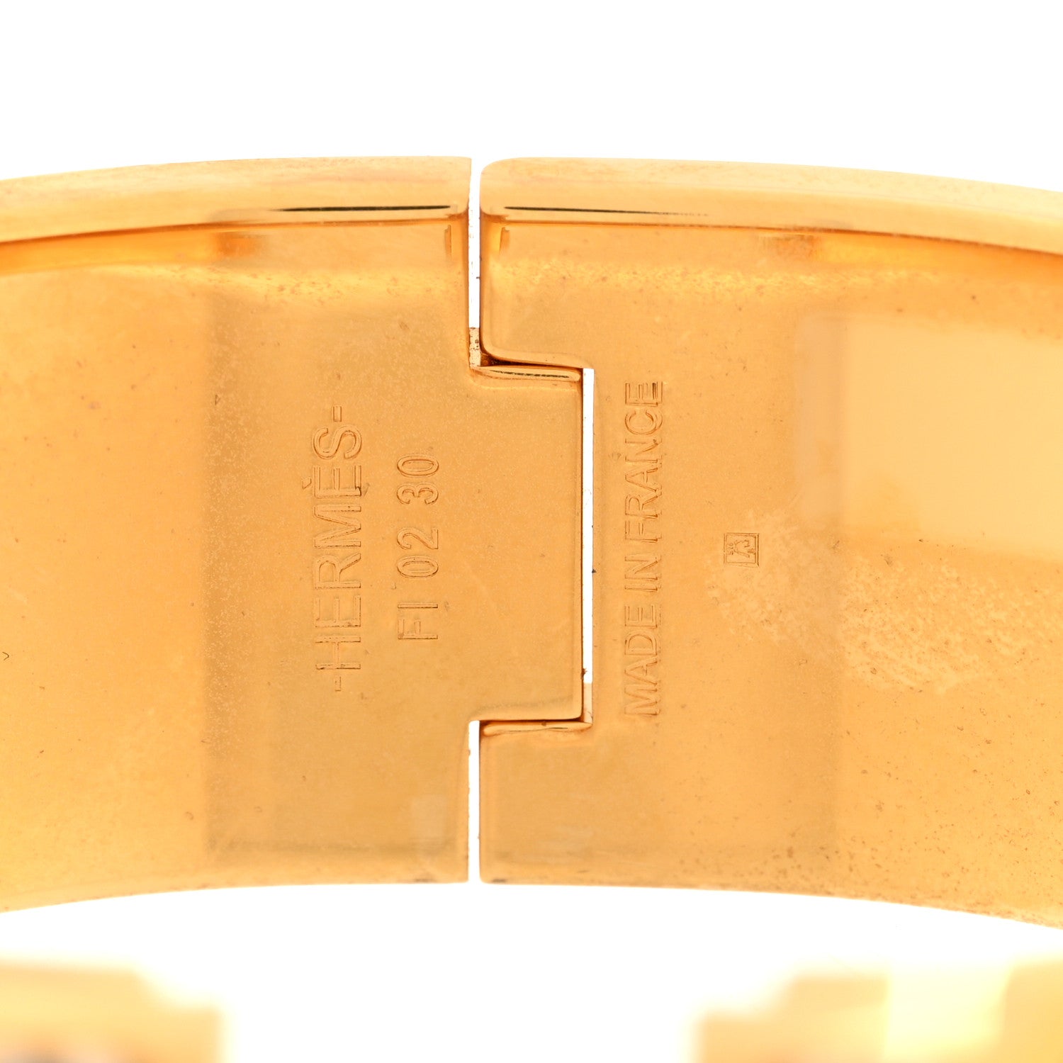Hermes Enamel Printed Wide Zebres De Tanzania Clic Clac H Bracelet PM Beige Blue 4 of 4
