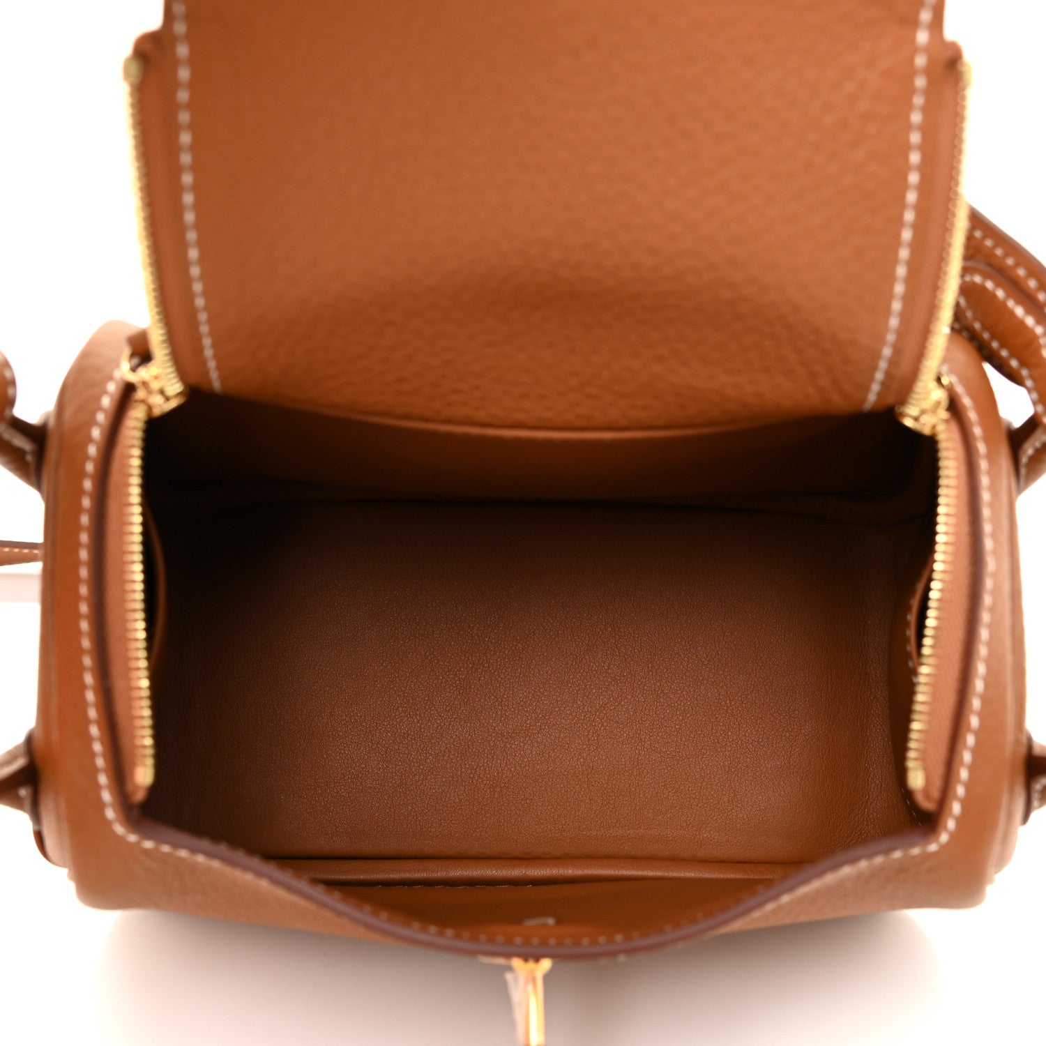 Hermes Taurillon Clemence Mini Lindy 20 Gold 5 of 11