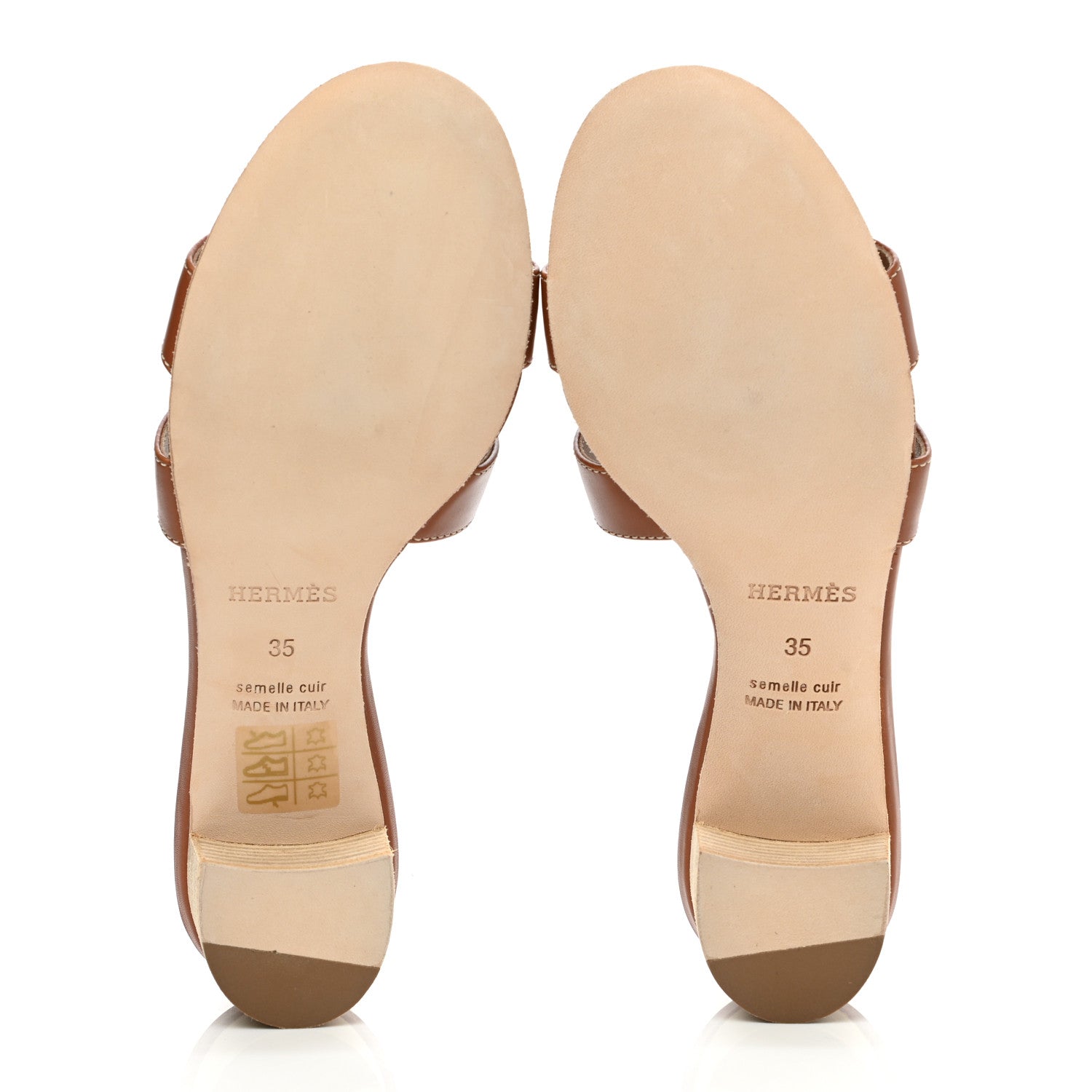 Hermes Calfskin Oasis Sandals 35 Gold 5 of 11