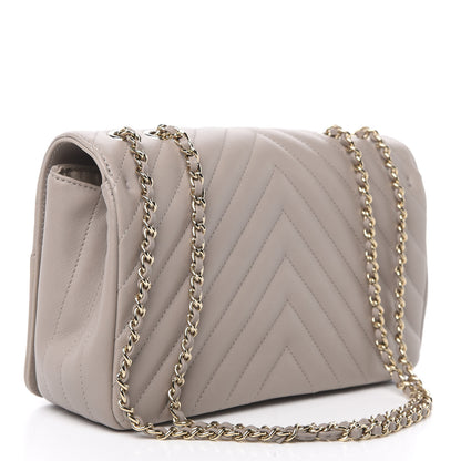 Chanel Calfskin Chevron Quilted Small Statement Flap Grey 3 of 11