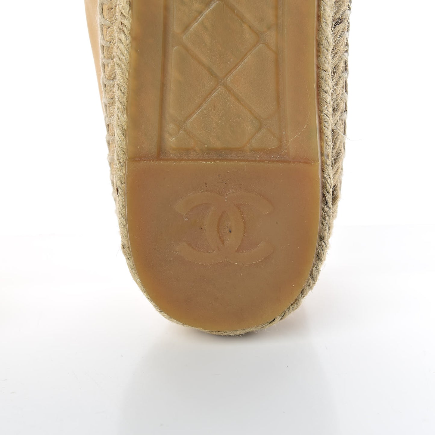 Lambskin Quilted CC Espadrilles 39 Beige