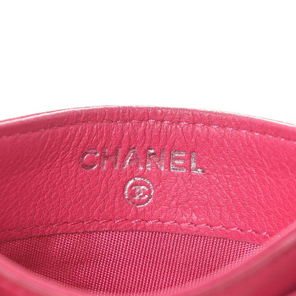 Chanel Lambskin Quilted Diamond CC Card Holder Fuchsia 6 of 9