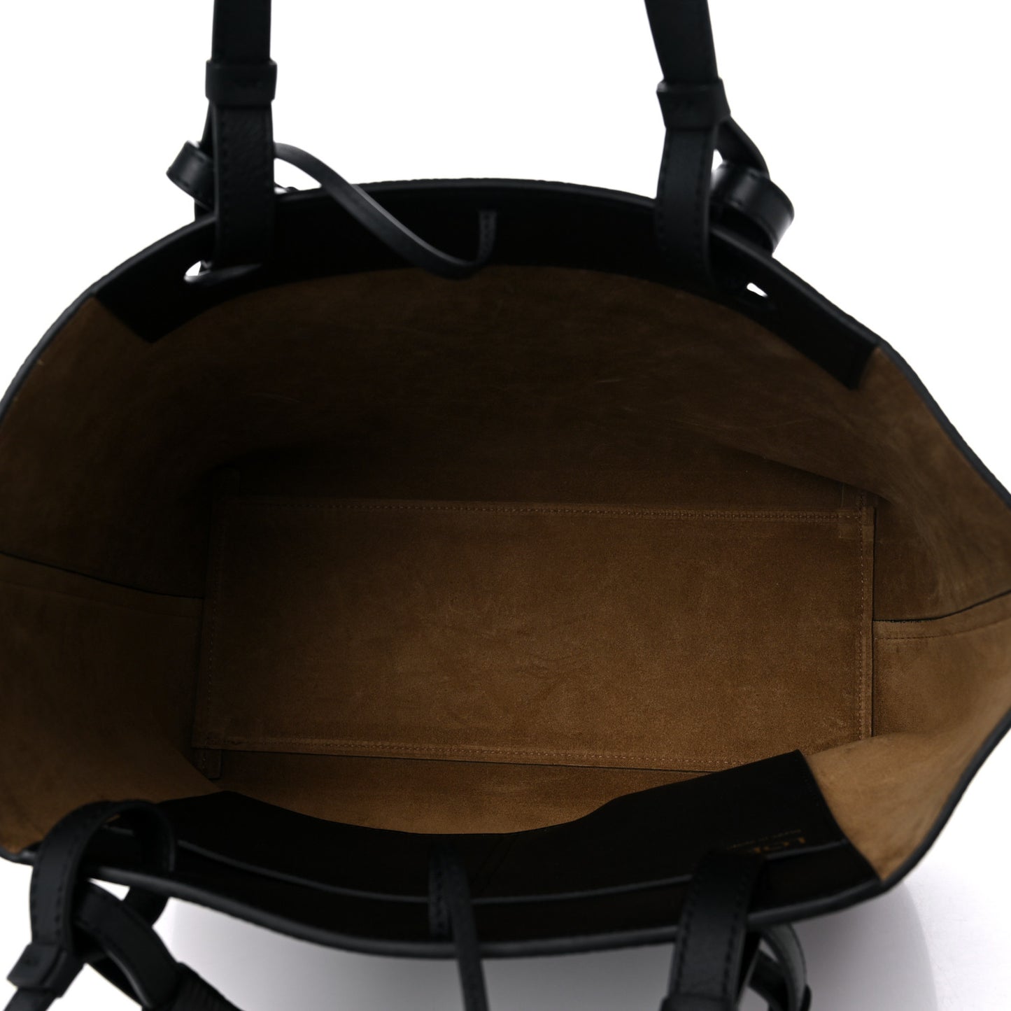 Grained Calfskin Small Anagram Tote Black