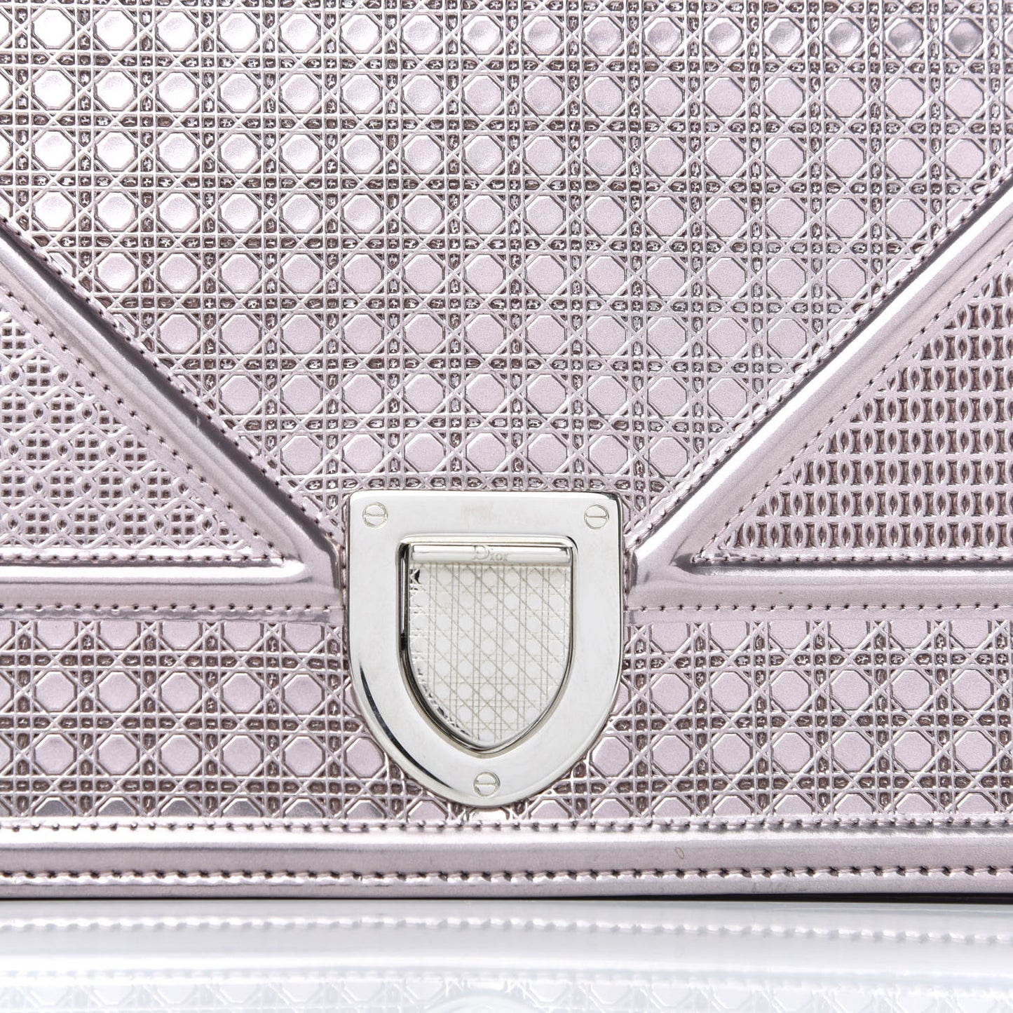 Metallic Patent Micro-Cannage Medium Diorama Flap Bag Hyper Pink