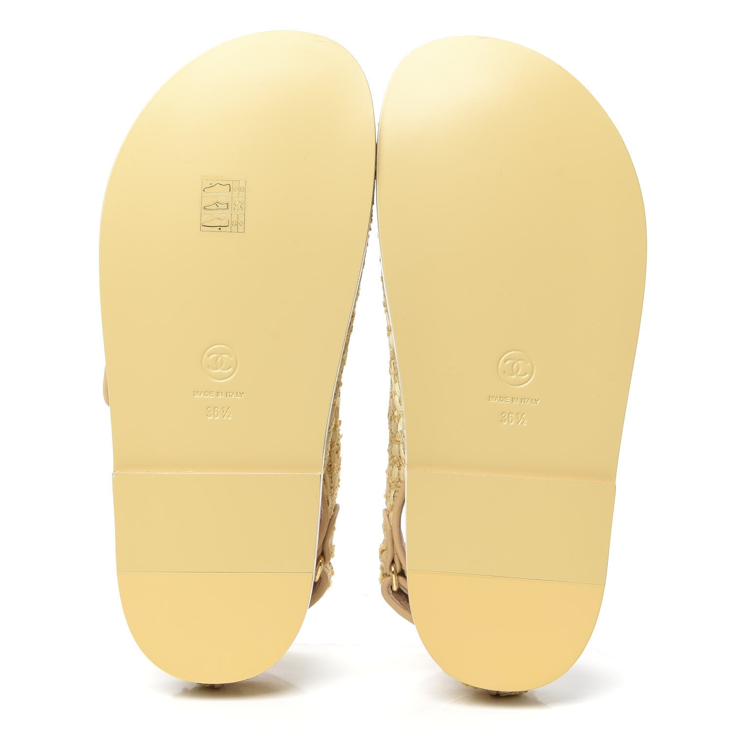 Chanel Braided Fabric Velcro Dad Sandals 36.5 Beige 5 of 9