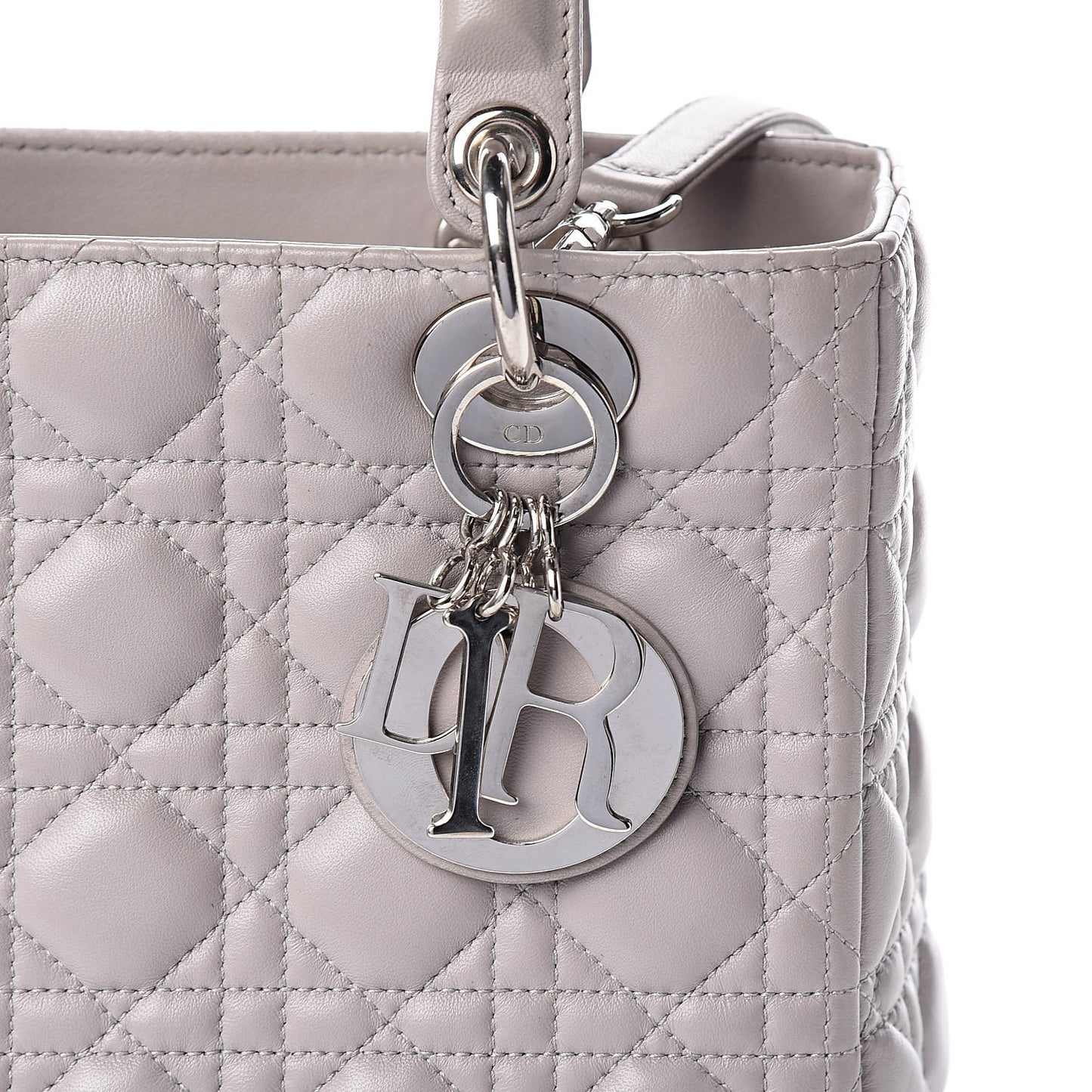 Lambskin Cannage Medium Lady Dior Grey