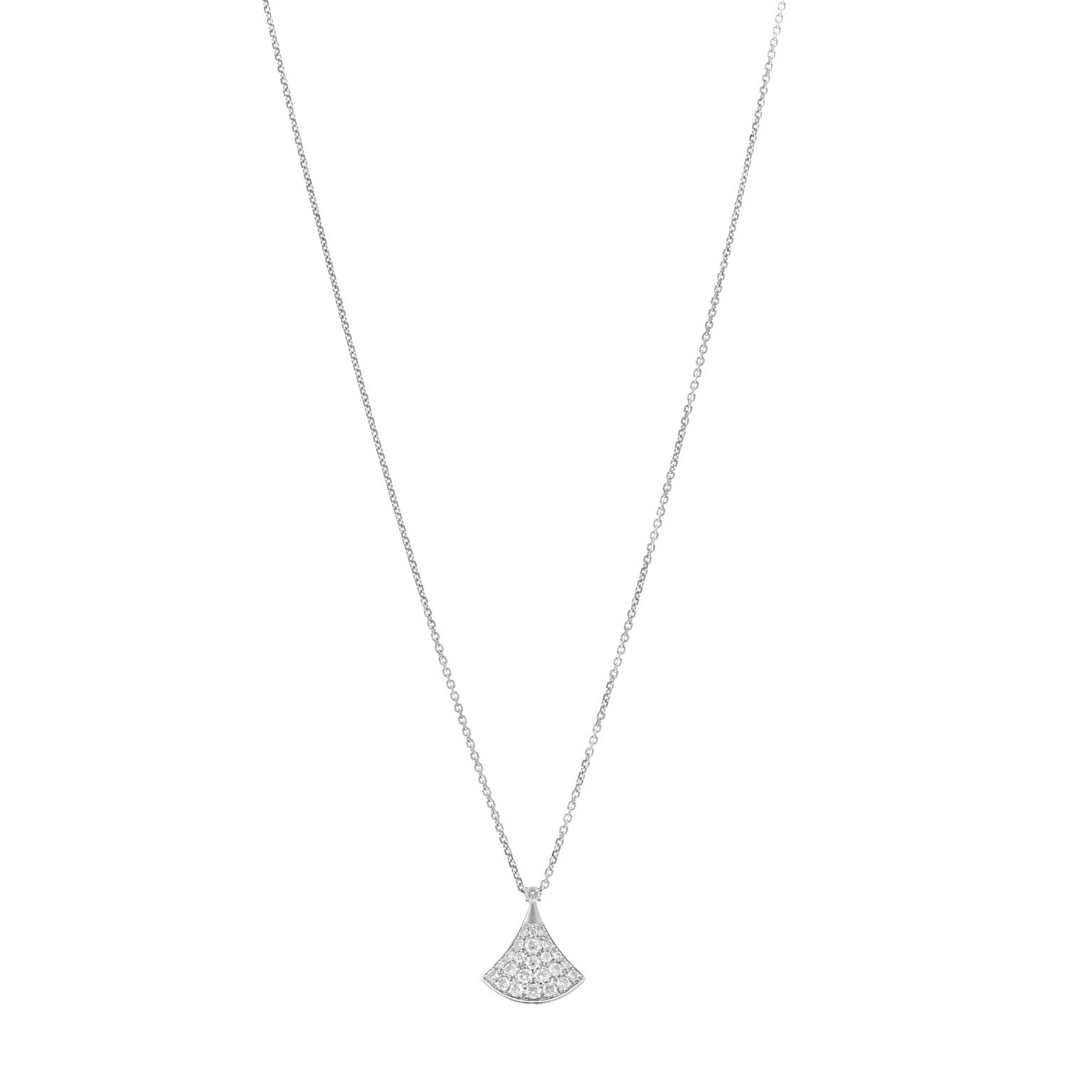 Bulgari 18K White Gold Diamond Divas' Dream Pave Necklace 1 of 6