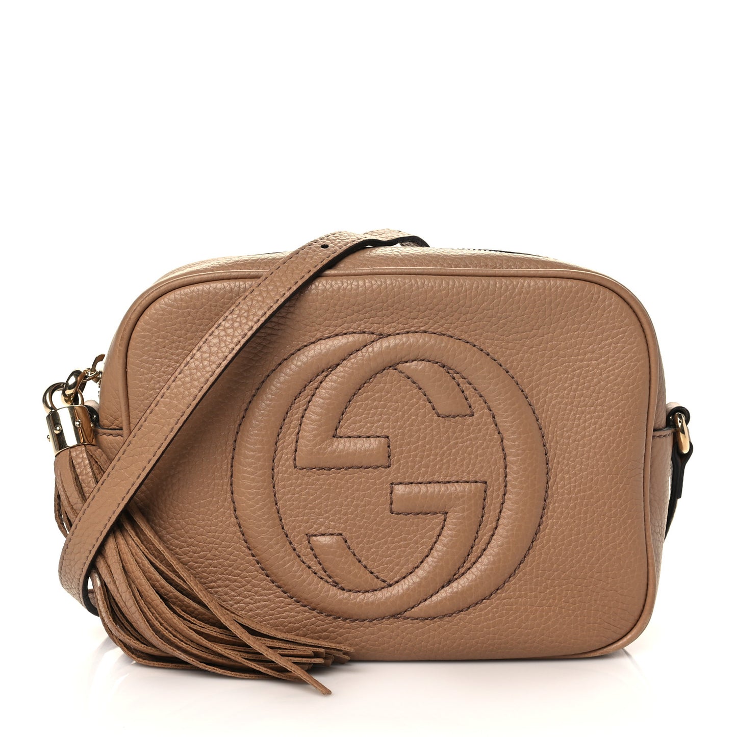 Pebbled Calfskin Small Soho Disco Bag Rose Beige