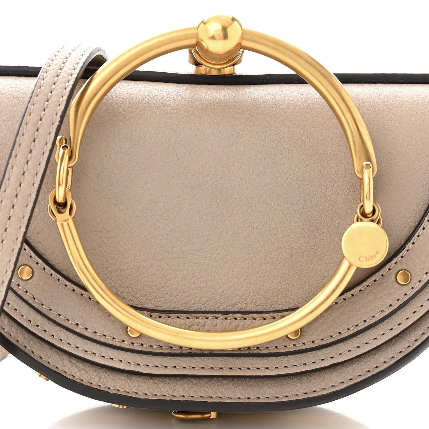 Chloe Calfskin Small Nile Bracelet Minaudiere Bag Motty Grey 7 of 10
