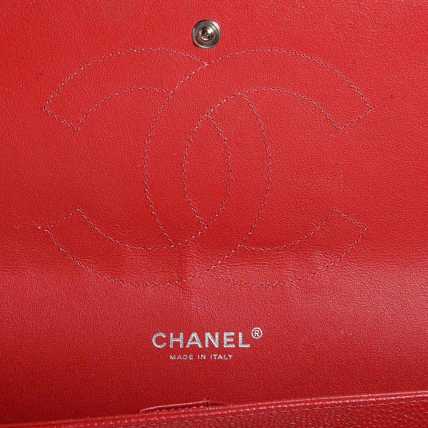 Caviar Quilted Jumbo Double Flap Dark Red
