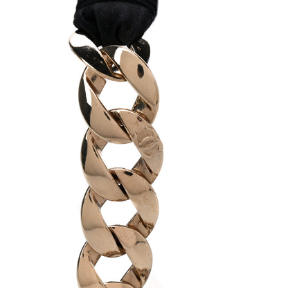 Chanel Canvas Chain CC Headband Black Gold 4 of 6