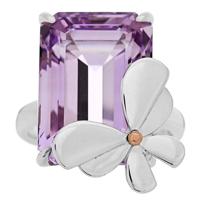 Tiffany Sterling Silver 18K Rose Gold Amethyst Return to Tiffany Love Bugs Butterfly Ring 52 6 1 of 6
